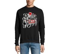 Pochoir Art avec différents visages Collage Coton Pull Sweatshirt Pull Pull Noir