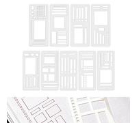 Pochoir Bullet Journal réutilisable pour organisation créative, lot de 9 pochoirs flexibles faits main en PET écologique 13,3x5,8 cm pour dessin, scrapbooking, agenda et DIY quotidien