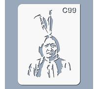 Pochoir chef chef indien Sitting Bull - Taille L feuille 283x364 mm