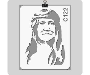 Pochoir chef indien Cochise - Taille XL feuille 388x499 mm