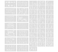 Pochoir Chiffre, 45 Pièces Normographe Lettre, Pochoir Lettre Alphabet Grand Format, Pochoir Lettre, Réutilisable Pochoir Mariage Convient pour Peindre la Décoration écrire