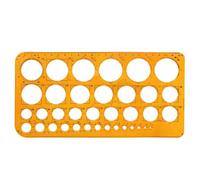 Pochoir circulaire en plastique avec 36 cercles, règle circulaire pour dessiner, mesurer et concevoir, treillis en acier pour dessiner (orange)