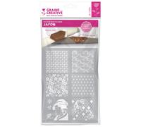 Pochoir créatif - Graine Créative - Japon - Gris - Plastique - 11,4 x 15,3 cm
