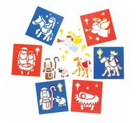 Baker Ross Pochoirs de nativité en plastique (pack de 6), parfaits pour les enfants à créer et à concevoir des livres, des cartes et des photos sur le thème d'Halloween, 15 x 14 cm