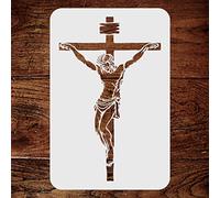 Pochoir Crucifixion, 21,59 x 35,56 cm (M) - Pochoirs Chrétiens Catholique Religieux Croix Crucifix Jésus Pochoirs pour Peinture