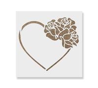 Pochoir cœur avec roses 20,3 x 20,3 cm