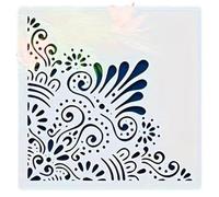 Pochoir d ' angle décoratif polyvalent pour une application facile sur les meubles muraux, toile, tissu en papier avec motifs artistiques, modèle de pochoir à bordure florale