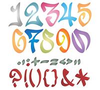 Pochoir de 8,9 cm avec chiffres et graffitis, 30,5 x 30,5 cm (L x l) - Motifs de graffiti de rue, de vandle, lettres de l'alphabet pour peinture