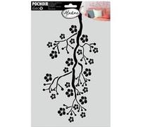 AladinE Pochoir Branches Sakura 20 x 30 cm – Facile à nettoyer – Idéal scrapbooking
