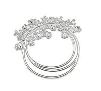 Pochoir de gaufrage en acier au carbone en forme de couronne de fleurs pour album papier, fabrication de cartes
