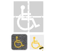 Pochoir de Handicap pour Parking, Pochoir d'Icône de Handicap ADA Symbole de Fauteuil Roulant Uniquement Modèle de Handicap Démontable Grand Pochoir Réutilisable pour Chaussée de Handicap