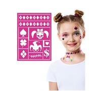 Pochoir de maquillage enfant - Arlequina - 14x20 cm - Multicolore - Réutilisable - 3 ans et plus