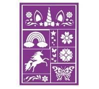 Pochoir de maquillage licorne enfant - Lilas - 14x20 cm