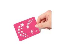 SI SI LA PAILLETTE Pochoir de Maquillage réutilisable étoiles - Rose - Taille Unique