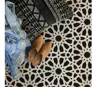 Pochoir de peinture murale de grande taille, 29 cm x 50 cm, modèle marocain réutilisable en plastique, motif géométrique, papier peint à motif géométrique, décoration d'intérieur, artisanat, meubles