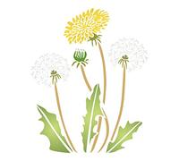 Pochoir de pissenlit 20,3 x 25,4 cm (M) - Pochoir mural original motif pissenlit avec fleur