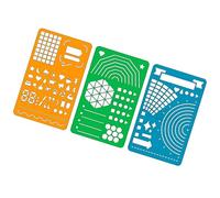 Pochoir de règle, ensemble d'outils de mesure compact, 3 règles en plastique avec différentes découpes de forme, modèle de conception d'architecte