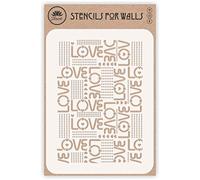 Pochoir de superposition « Love » - 11,43 x 16,51 cm - Pochoir pour murs - Pochoir original à pois - À utiliser pour ajouter de la texture, du design et des accents à des fonds mixtes