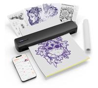 Pochoir de tatouage portable pour imprimante thermique - Machine de transfert sans fil Bluetooth prend en charge les formats A4 A5 de 8,5 x 11 lettres - Parfait pour les tatoueurs d'affaires, les