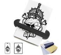 Pochoir de transfert de tatouage Bluetooth - Mini imprimante thermique pour tatoueurs et débutants - Comprend 15 feuilles de papier transfert de tatouage - Compatible avec les téléphones portables