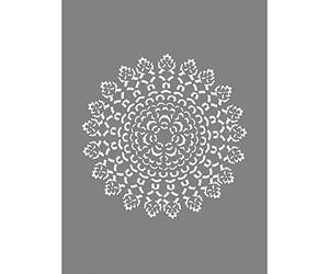 Pochoir décoratif Ornement polyester 15,25x20,32cm, motif 14cm ø, gris, 38976000
