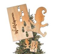 Pochoir d'empreintes de pas de gnome - Décorations de Noël d'intérieur - Pochoirs en bois pour sols, fenêtres et - Pochoir à empreintes de Noël