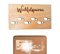 Pochoir d'empreintes de pas de lutin de Noël - Décorations de Noël pour l'intérieur - Décoration de fenêtre en bois - Pochoirs d'empreintes de pas pour sols, et décorations de bricolage
