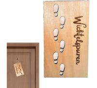 Pochoir D'empreintes De Pas Modèle D'empreintes De Pas De Noël Accessoire Lutin Décoration De Noël en Bois pour Sols Murs Et Décoration De Noël DIY Cadeaux De Noël Drôles (Pas)