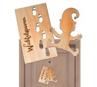 Pochoir empreinte de lutin de Noël | Décorations de Noël d'intérieur | Pochoirs d'empreintes de pieds en bois pour sols, fenêtres et murs, pochoir d'empreintes de pieds de Noël
