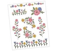 Pochoir en papier de transfert pour broderies florales, matériaux épais pour chapeaux, sacs et t-shirts, autocollants de broderie solubles dans l'eau