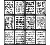 Pochoir En Plastique De 26 Lettres Ensemble De Pochoirs D'alphabet Peinture Apprentissage Décoration Technologie D'estampage Bricolage 12 Pièces