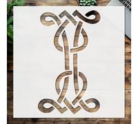 Pochoir en plastique réutilisable avec initiale celtique I 20,3 x 20,3 cm pour loisirs créatifs et décoration d'intérieur