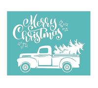 Pochoir en sérigraphie sur le thème de Noël, réutilisable, auto-adhésif, pour décor/impression sur bois/tissu/mur/tasse/assiette/verre/papier, décorations de Noël pour la maison (21,6 x 27,9 cm)