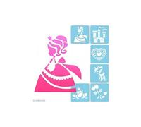 Avenue Mandarine Pochoirs 42836O – 6 pochoirs 15x15 cm, notice incluse – Princesses dès 3 ans