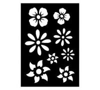 Generique Pochoir adhésif Fleurs Ki Sign 7x10 cm réutilisable 8 motifs floraux