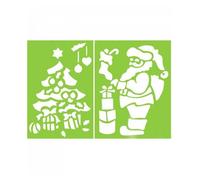 Pochoir - Graine Creative - Père Noël et Sapin - Multicolore - 2 grands pochoirs - Spécial Noël