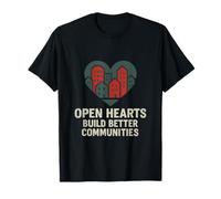 Pochoir Graphique Open Hearts Build Better Communities T-Shirt
