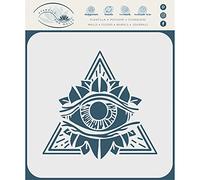 Pochoir œil qui voit tous les regards, 11,4 x 10,8 cm (S) - Symbole pyramide Œil de la Fourniture, Triangle Magique, Franc-maçonnerie, Spirituel, Esotérique Pochoirs pour Peinture