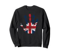 Pochoir imprimé Drapeau Britannique Patriotique ADN à la Main Sweatshirt