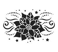 Pochoir laser, en plastique, format DIN A4, motifs : Noël et hiver, pour décoration créative des murs, fenêtres, textiles, papiers, scrapbooking, motif d’étoile de Noël