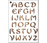 Pochoir Lettre A4 en plastique Mylar Alphabet style asiatique 35 mm
