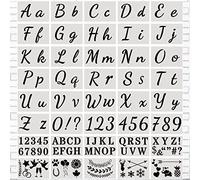 Pochoir Lettre Alphabet 40 Pièces Réutilisable Pochoir Chiffre avec Majuscule et Minuscule Lettres Chiffres et Signes