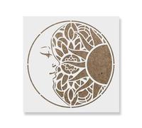 Pochoir Mandala Soleil et Lune 20,3 x 20,3 cm