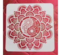 Pochoir Mandala Yin Yang r utilisable pour loisirs cr atifs, 30 x 30 cm, pour meubles, artisanat, bois, scrapbooking, peinture, motif floral, 0,3