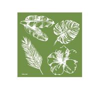 Pochoir - MEGACREA DIY - Nature Feuillage - 15 x 15 cm - Réutilisable - Tissu fin