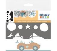 Pochoir - Mes jolies comptines - Voiture - 10 x 15 cm Multicolore
