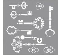 Pochoir motif clé vintage 30 x 30 cm G