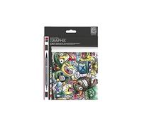 Pochoir Motif Mega Mash Aqua Stylo, En Plastique, Multicolore, Lot De 12 Mr014500100