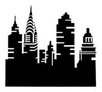 Pochoir - Motif new york - Repositionnable - 42 x 46 cm - Peinture - Décoration