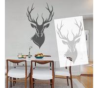 Pochoir mural en forme de tête de cerf pour peinture, réutilisable, décoration d'intérieur, design d'intérieur moderne pour meubles, mastic, art, grande taille, portable S558